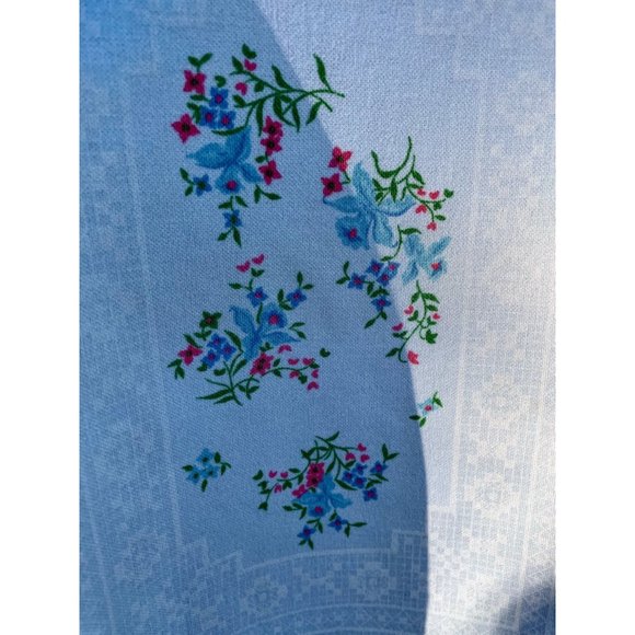 Vintage MOD 1970s Smartique Hippy BlueFloral Ladies Shirt - Picture 8 of 12